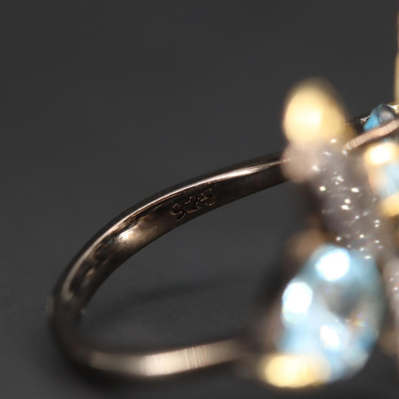 Into the Garden Blue Topaz Butterfly Ring - Picture 4 of 4